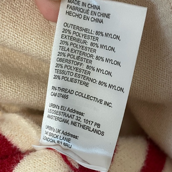 Anthropologie x NVLT Red & Cream Classic Striped Cardigan gold buttons, size XS - Picture 11 of 12